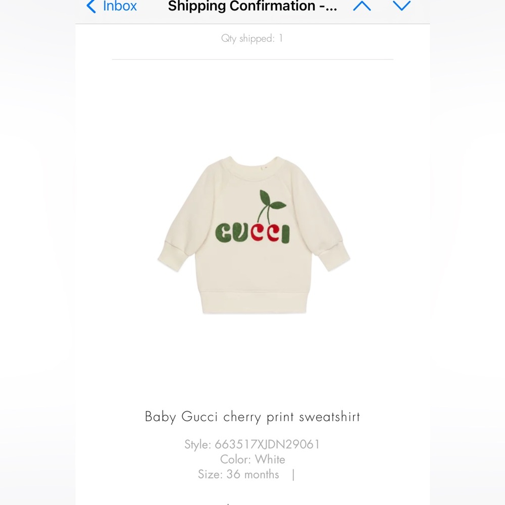 Baby Gucci cherry print sweatshirt